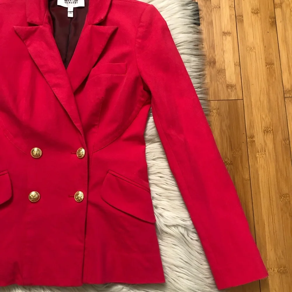 Derek Lam 10 Crosby Classic Double Breasted Fitted Red Fuchsia Blazer size 2
